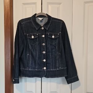 Christopher & Banks Dark Blue Jean Jacket Size LP